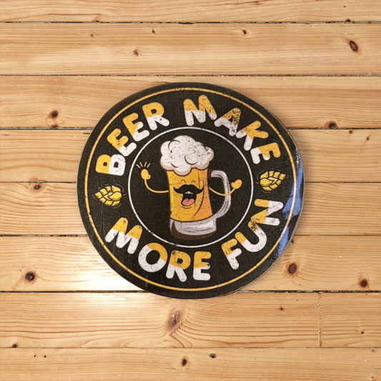 Beer Make More Fun 3" Sticker